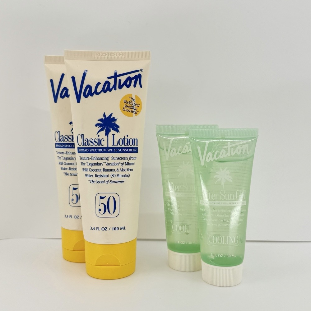 Vacation Classic Lotion Broad Spectrum And After Sun Gel Set New Sealed Bottles